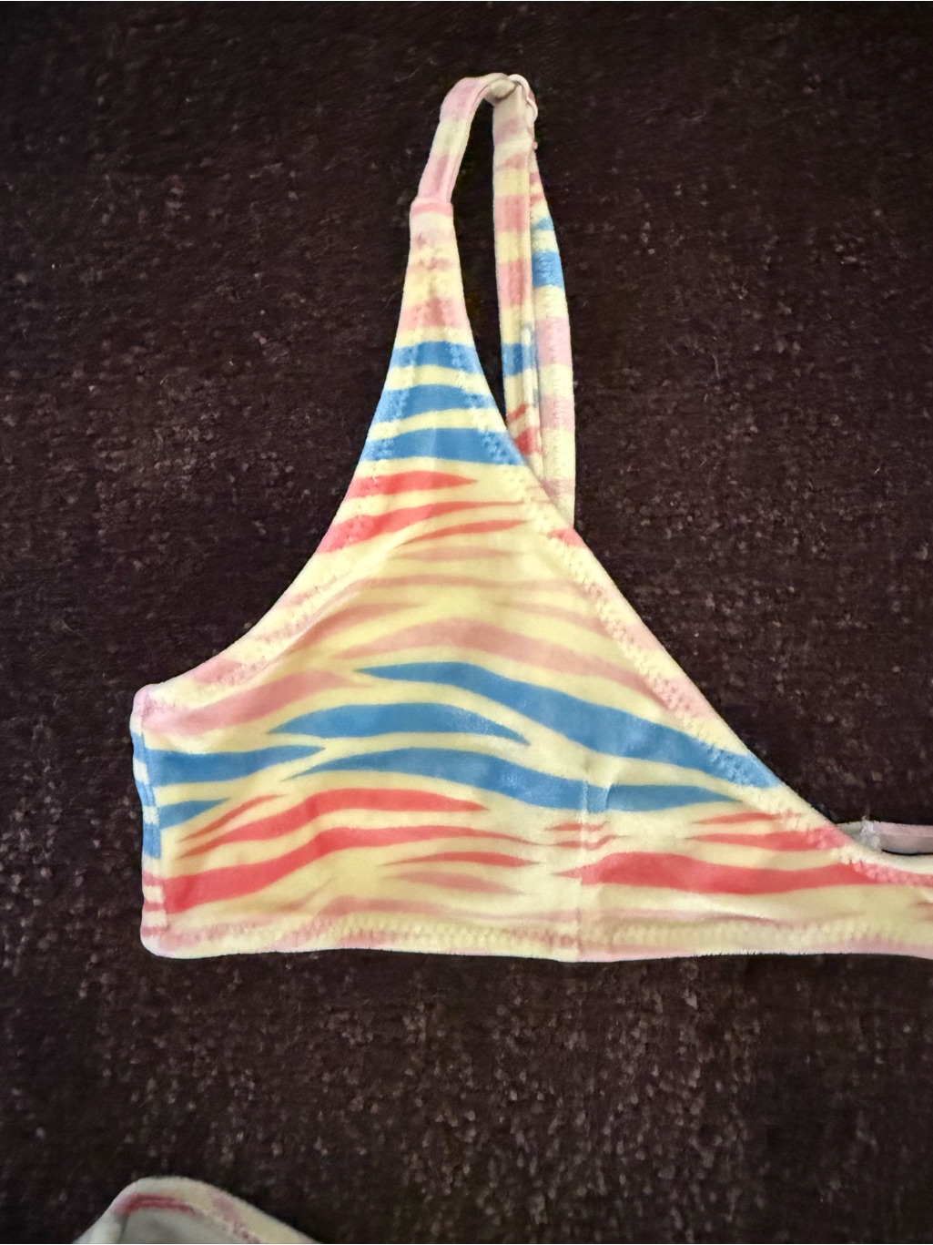 Triangl Multicolor ‘Maia’ Zebra Splash Animal Print Velour Bikini Set $120 — image 3 of 8